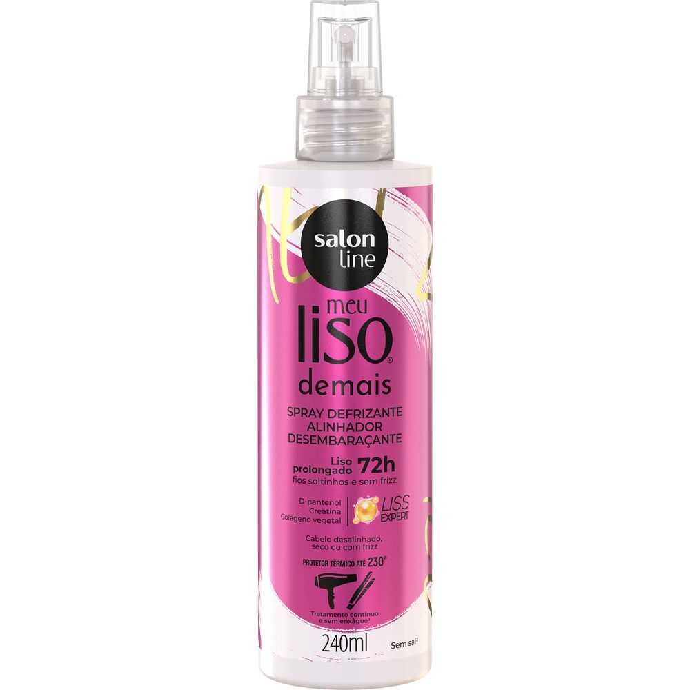 Defrizante Salon Line Spray Meu Liso Demais 240ml em Oferta na Shopee