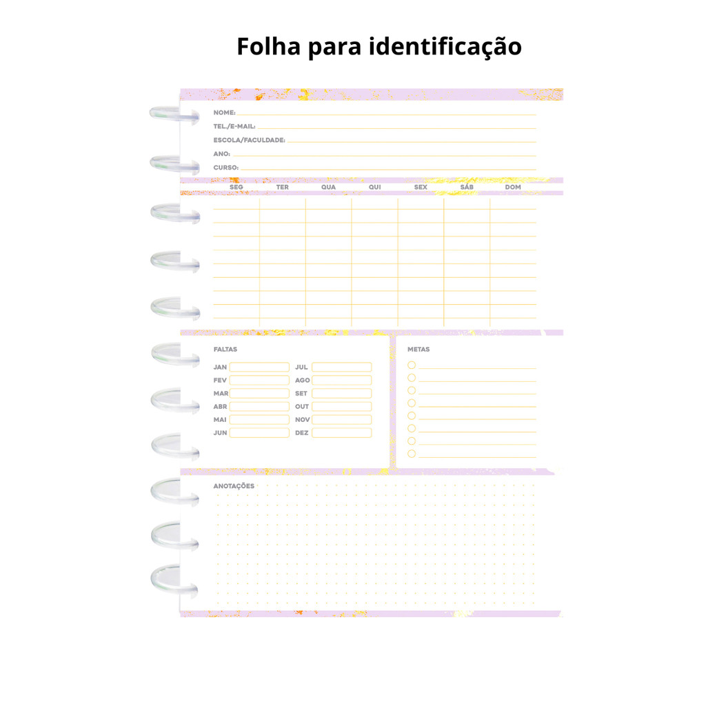 Caderno Discos Capa Dura Universitário 10 Matérias 160 fls - KITDISC Capa:Lilas · foto 2
