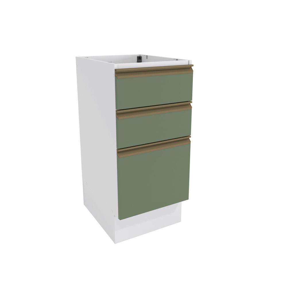 Balcão 3 Gavetas Kappesberg Celeste 100% MDF Branco/Verde Oliva 40cm em Oferta na Shopee