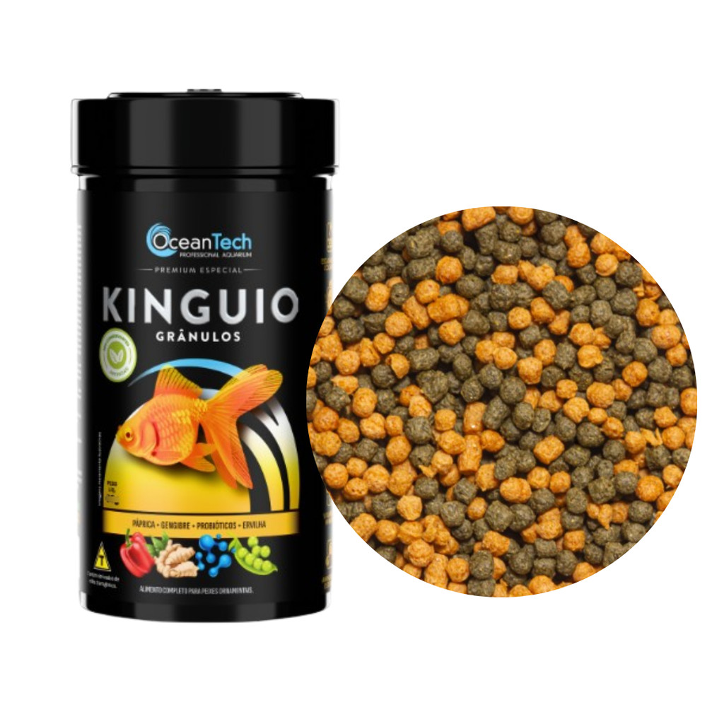 Ração Kinguio Gran 150g Ocean Tech Carpa Koi Aquario Peixe