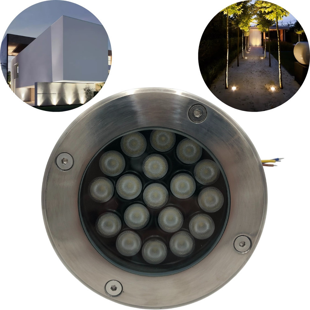 Luminaria Balizador Spot De Chão Blindado Smd Jardim 18w