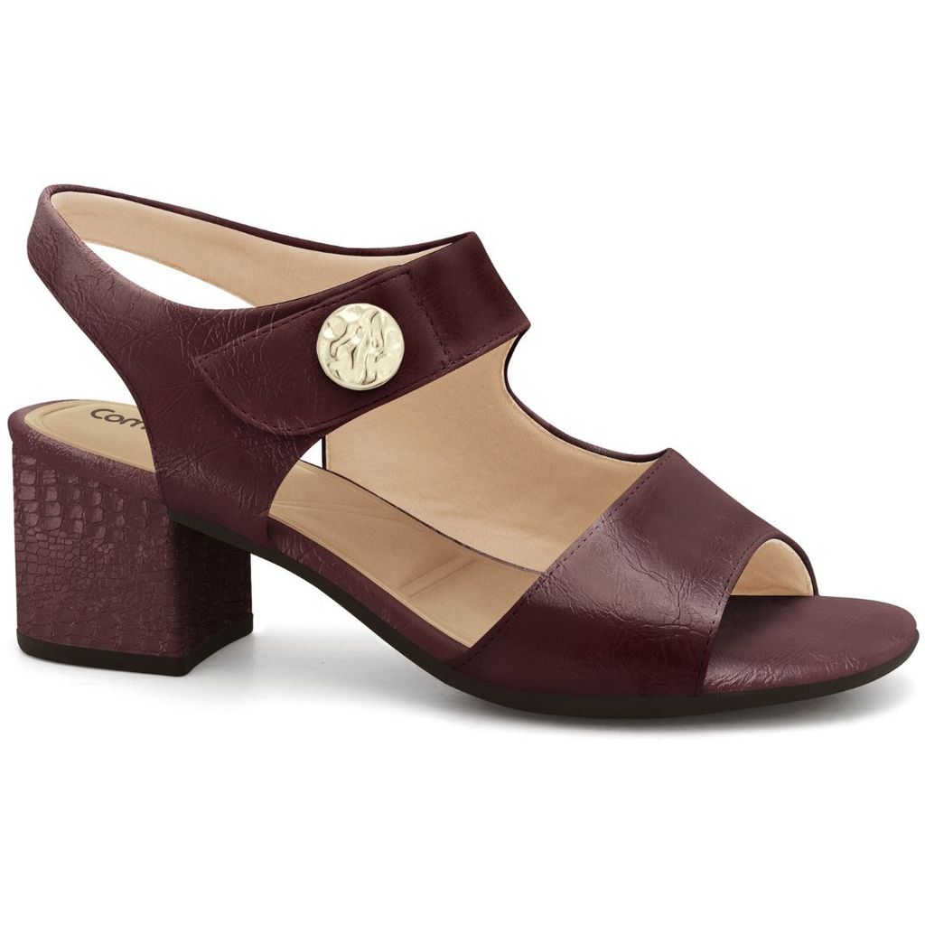 Sandália Feminina Salto Bloco Elegância Verniz Comfortflex 2657305