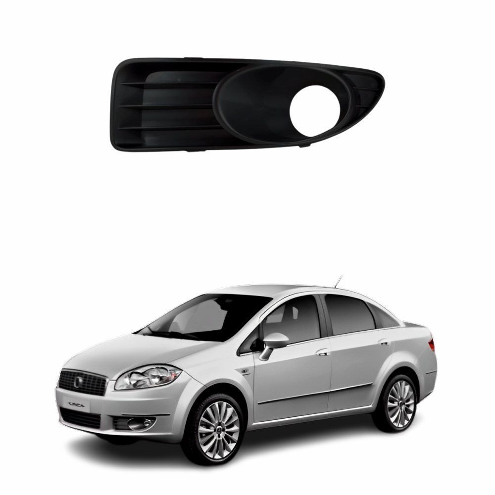 Grade Parachoque Fiat Linea 2009 até 2013 Preto Com Furo Lado Esquerdo Motorista