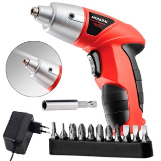 Parafusadeira a bateria 4,8 volts com 11 bits e prolongador - Power Tools FPF-05- Mondial em Oferta na Shopee