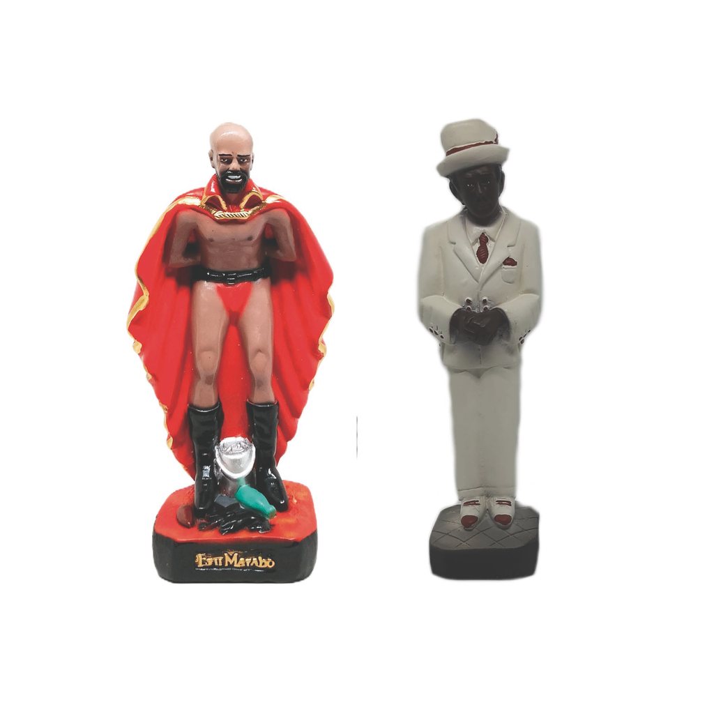 Escultura Estatueta Imagem Estátua Gesso 22cm Altar Congá Zé Pilintra E Exu Marabô Candomblé Umbanda