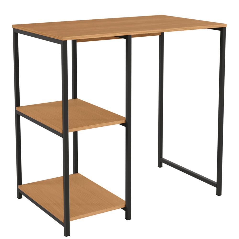 Aparador Cervejeira Adega Bar 2 Prateleiras Kappesberg Industrial 90cm Cor Canela/Preto