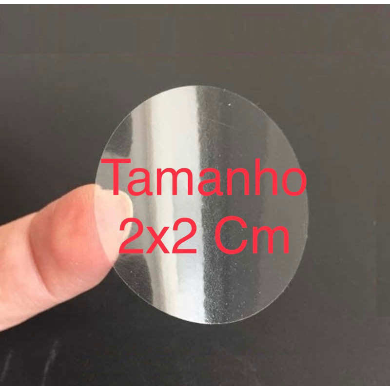 1000 Etiquetas Transparente Bolinha 2x2cm Selinho Adesivo Convite Lacre Selo