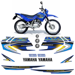 Kit Adesivos Para Yamaha Xtz 125 2005 Moto Azul + Emblemas