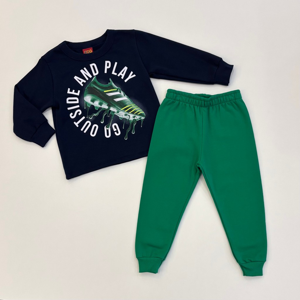 Conjunto Infantil Menino Kyly Casaco Camiseta Manga Longa e Calça Moletom Com Punho Inverno 1001596