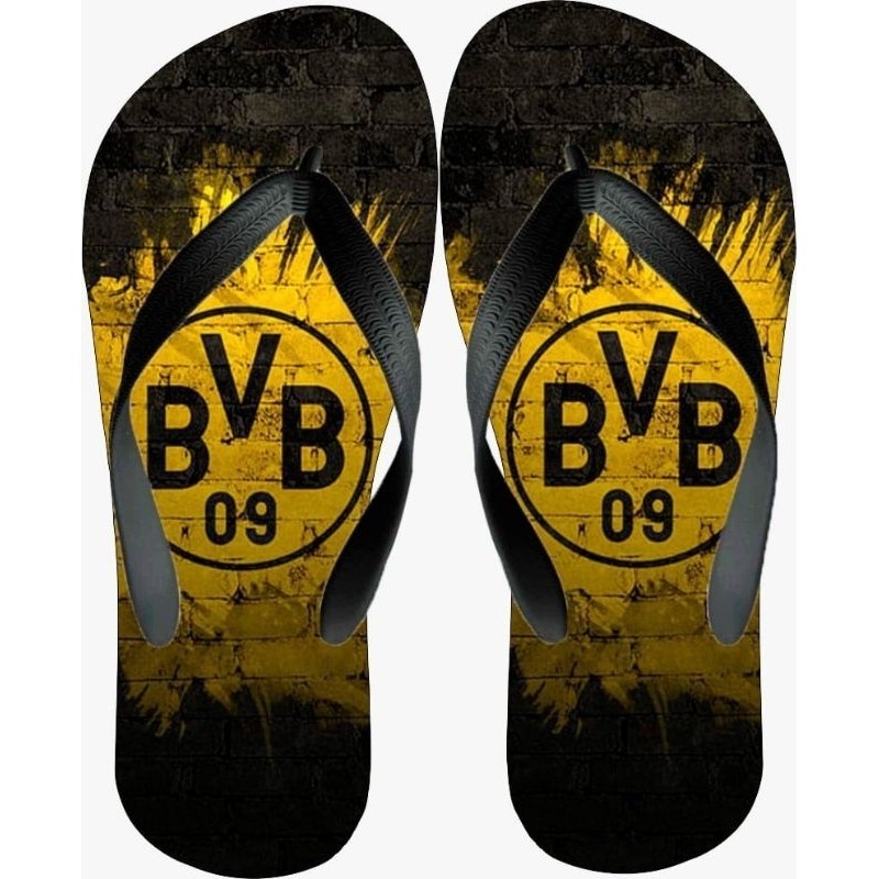 Chinelo masculino adulto e infantil de time do Borussia Dortmund futebol clube envio imediato