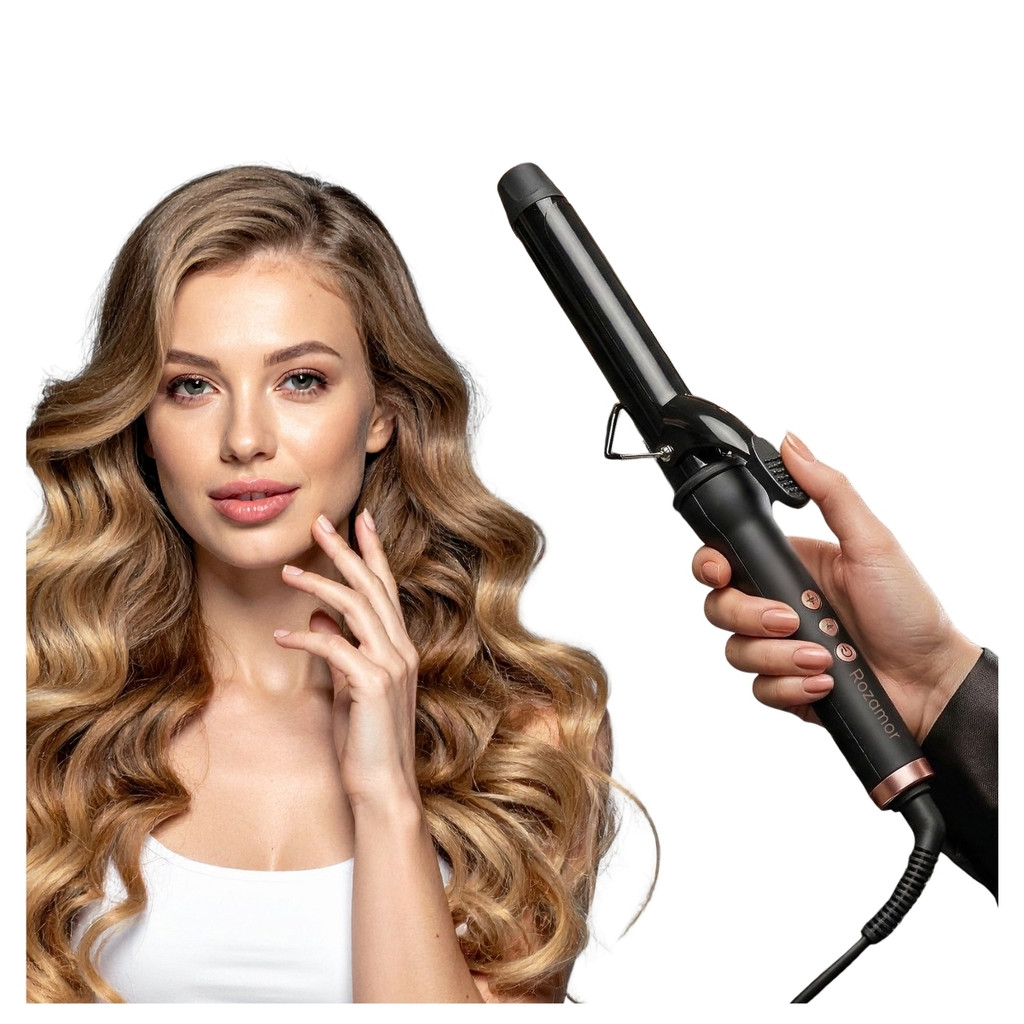 Modelador de Cachos Profissional 32mm Antifrizz Bivolt Automático Tela LCD 4 Níveis de Temperatura Cabo Giratório 360°