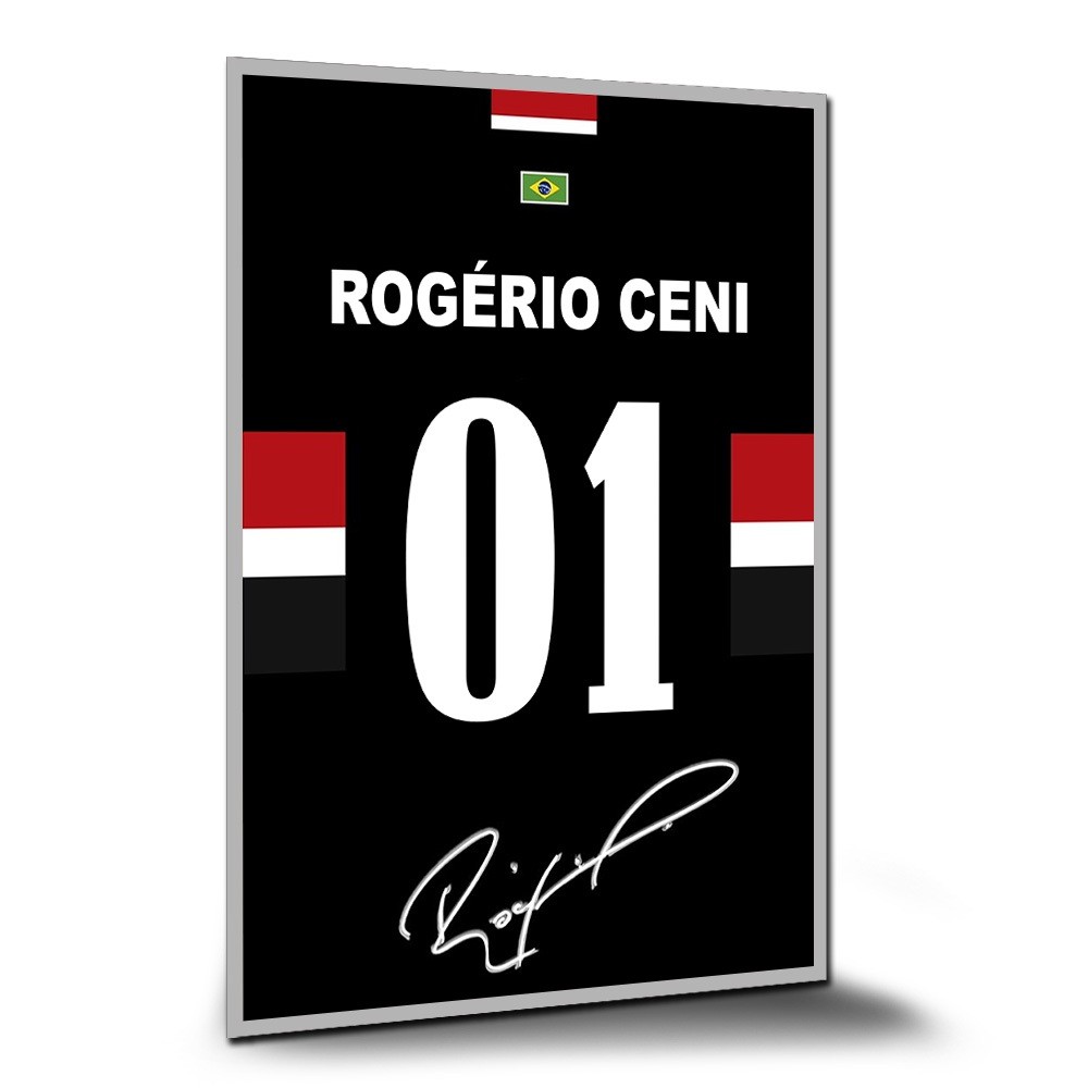 Placa Decorativa Pôster Camisa São Paulo Rogério Ceni Desenho Arte Vários Tamanhos