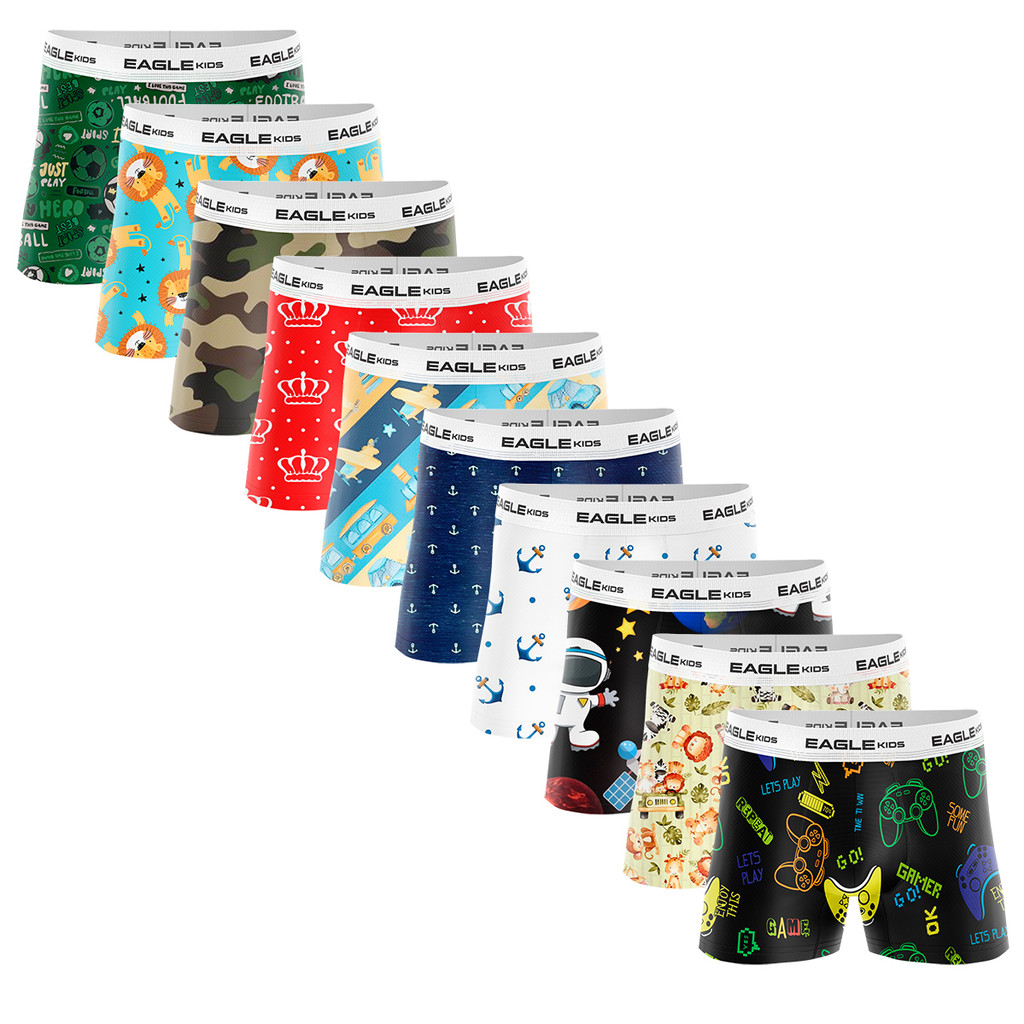 KIT COM 15 CUECAS BOX BOXERS INFANTIL em Oferta na Shopee