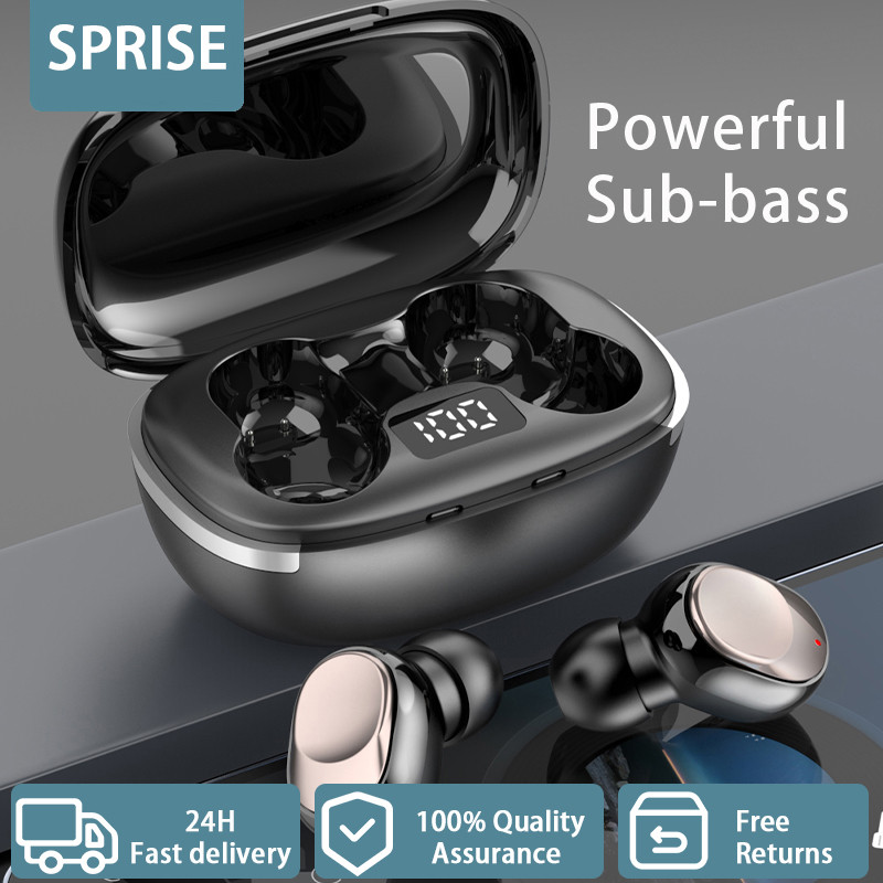  SPRISE Y02 Fones de ouvido Bluetooth 5.3 Fones de ouvido Premium HiFi Gaming Headphones TWS Fones de ouvido estéreo