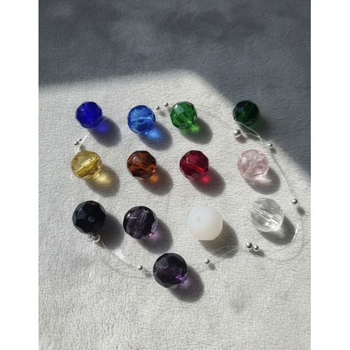 Conta De Cristal De Vidro Sextavado 8mm 100 Unidades Multicolor
