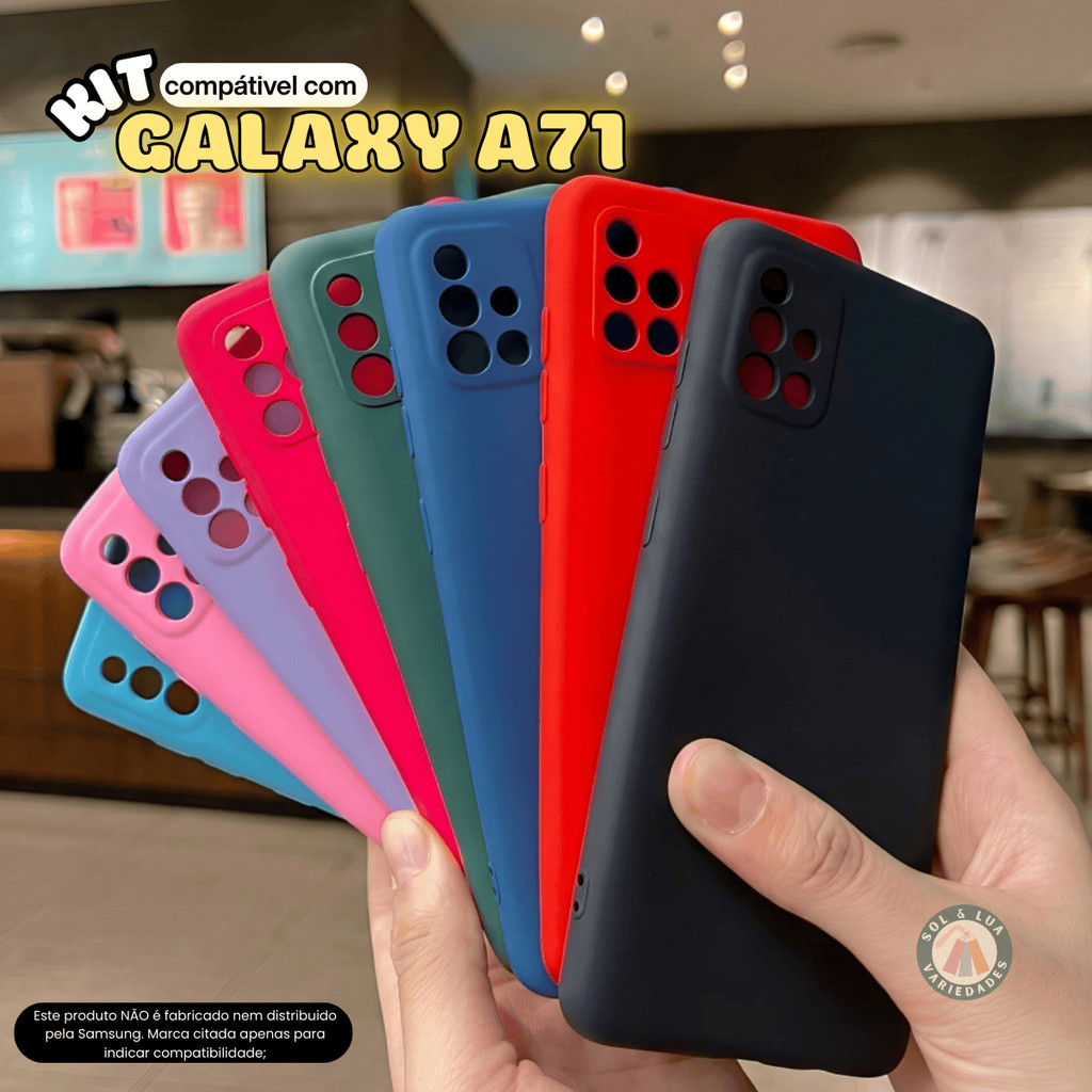 Kit Capa Capinha compatível com Galaxy A71 + Película 3D Cerâmica Privacidade em Oferta na Shopee