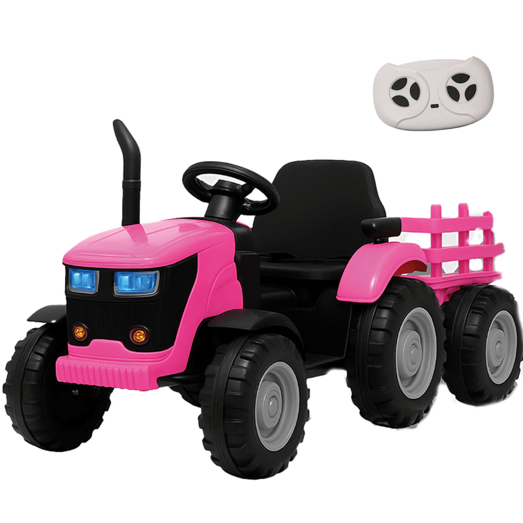 Trator Eletrico Zippy Toys JCB Fastrac 8330 Rosa 12V Caçamba Controle