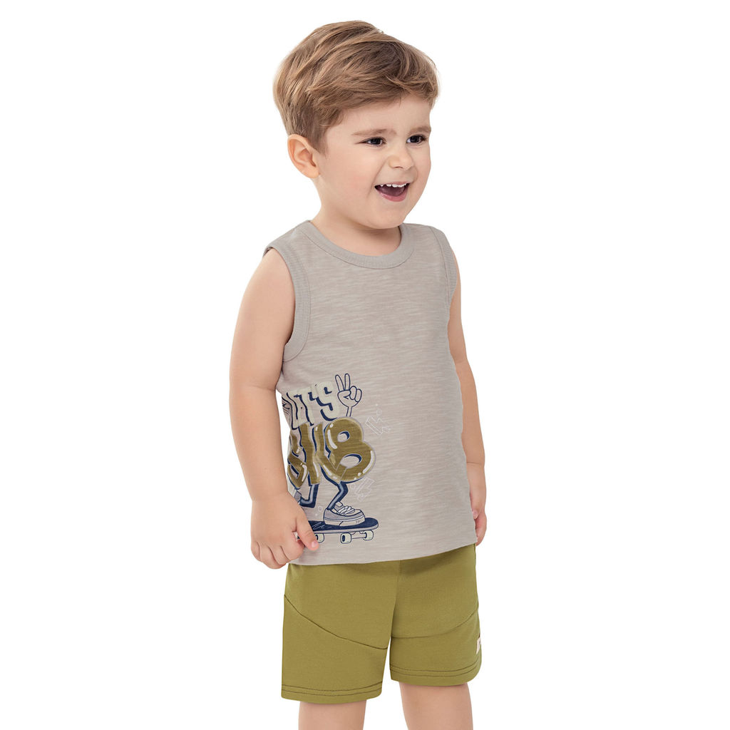 Conjunto Infantil Menino Mesclado Skater Elian Cinza em Oferta na Shopee
