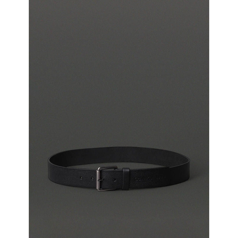 Cinto Masculino de Couro Estampa Relevo Calvin Klein Jeans - Preto