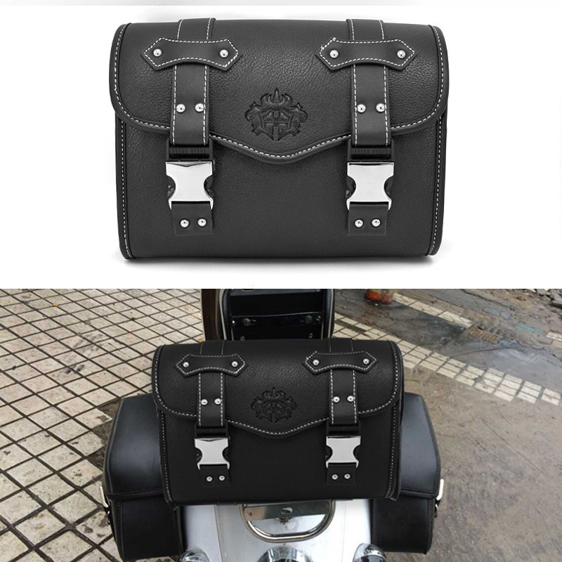 Bolsa frontal retrô para motocicleta, bolsa retrô para carro Harley cruiser Prince, bolsa de ferramentas, bolsa traseira