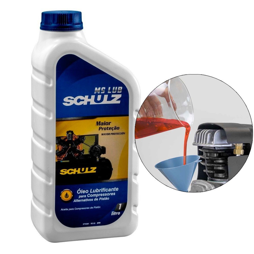 Óleo lubrificante mineral para compressores 1 litro - MS LUB Schulz