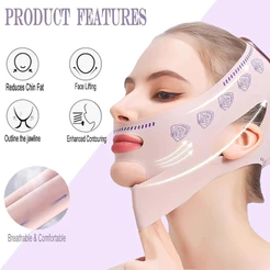 Faixa Modeladora Facial V-Line – Cinta Lifting para Contorno do Rosto/ Queixo e Mandíbula