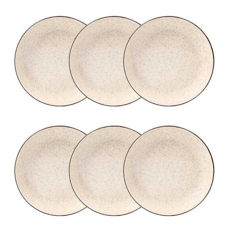 Jogo de 6 Pratos Fundos 20,5 cm Oxford Flat Duna