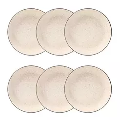 Jogo de 6 Pratos Fundos 20,5 cm Oxford Flat Duna