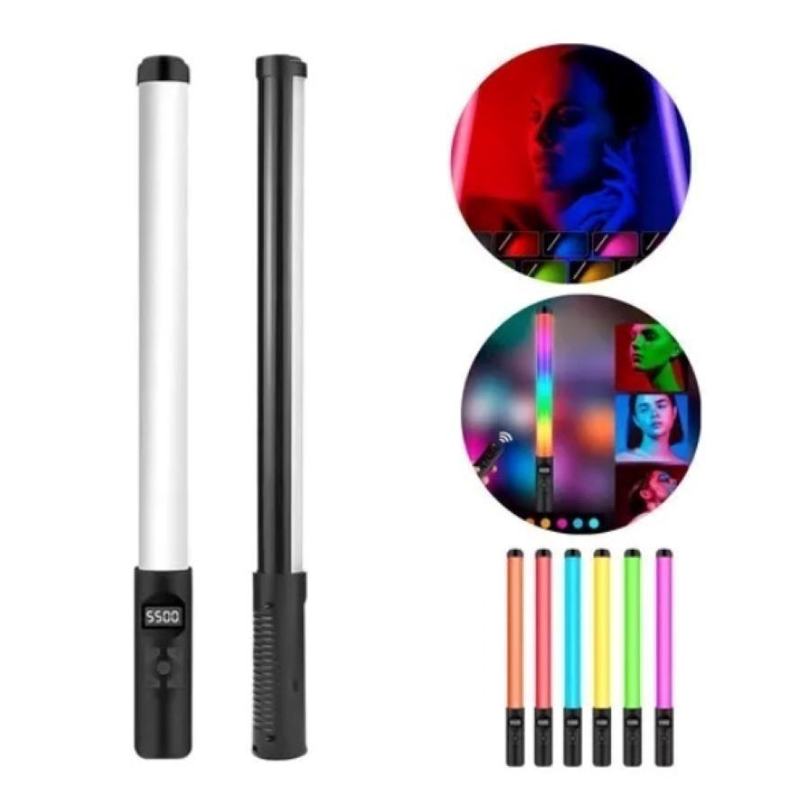 Bastão de Luz LED para Fotografia Colorido RGB Light Stick Portátil com Controle