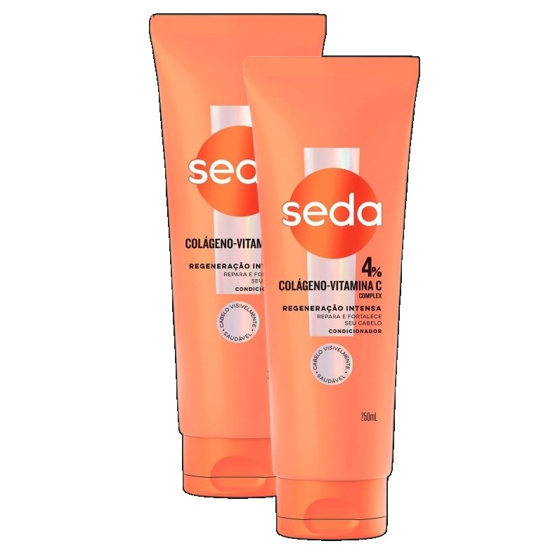 2 Condicionador Seda 4% Colágeno Vitamina C Complex 250ml