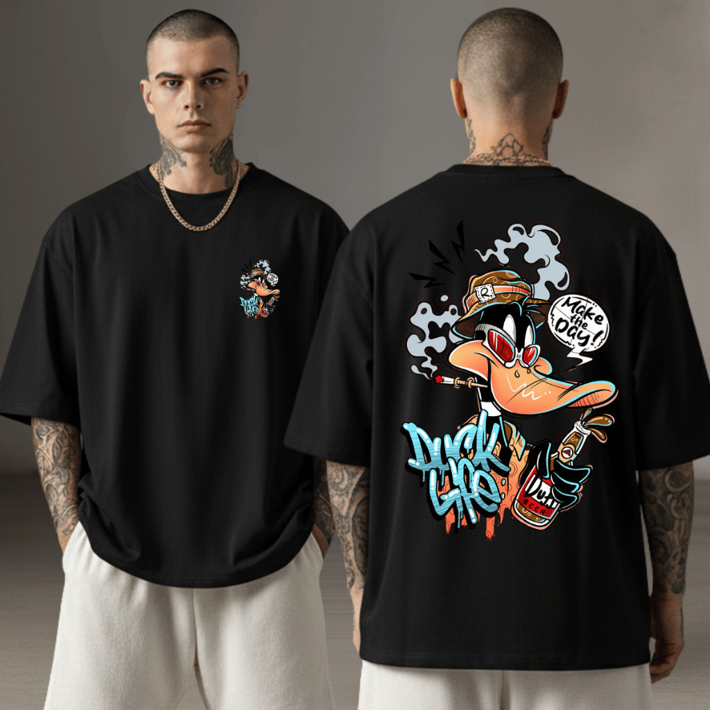 [Camiseta Vintage Masculina Algodão]HYP  Camiseta Streetwear Oversized Masculina Camisa Long Line Over Estampa Streetwea