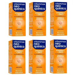 Kit 6X Vitamina C 1000mg + Zinco Neo Química C10 Comprimidos