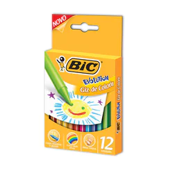 Giz de cera Evolution com 12 cores Bic
