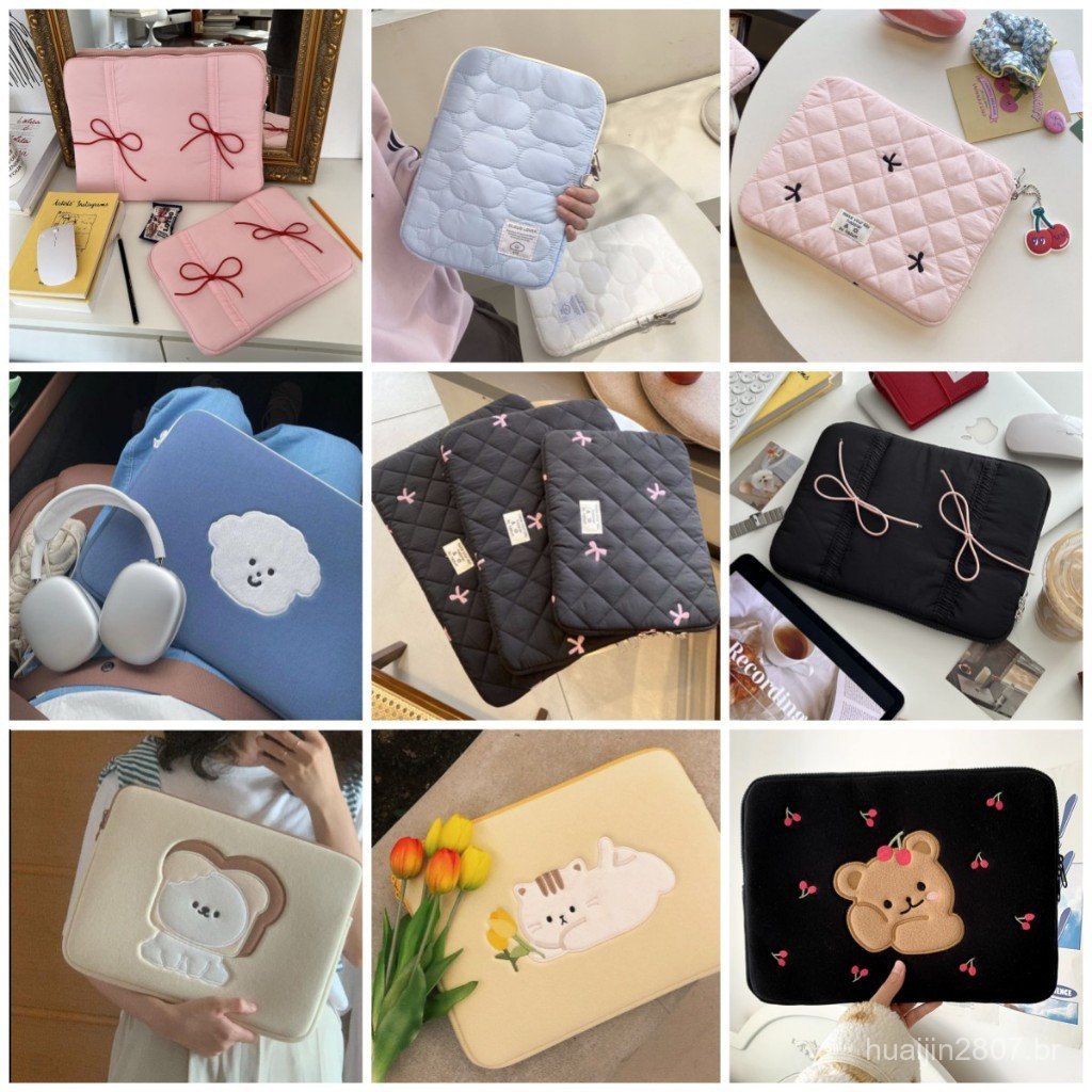 Bolsa para laptop, capa protetora para tablet estilo coreano, adequada para 11, 13, 15 polegadas RTWH