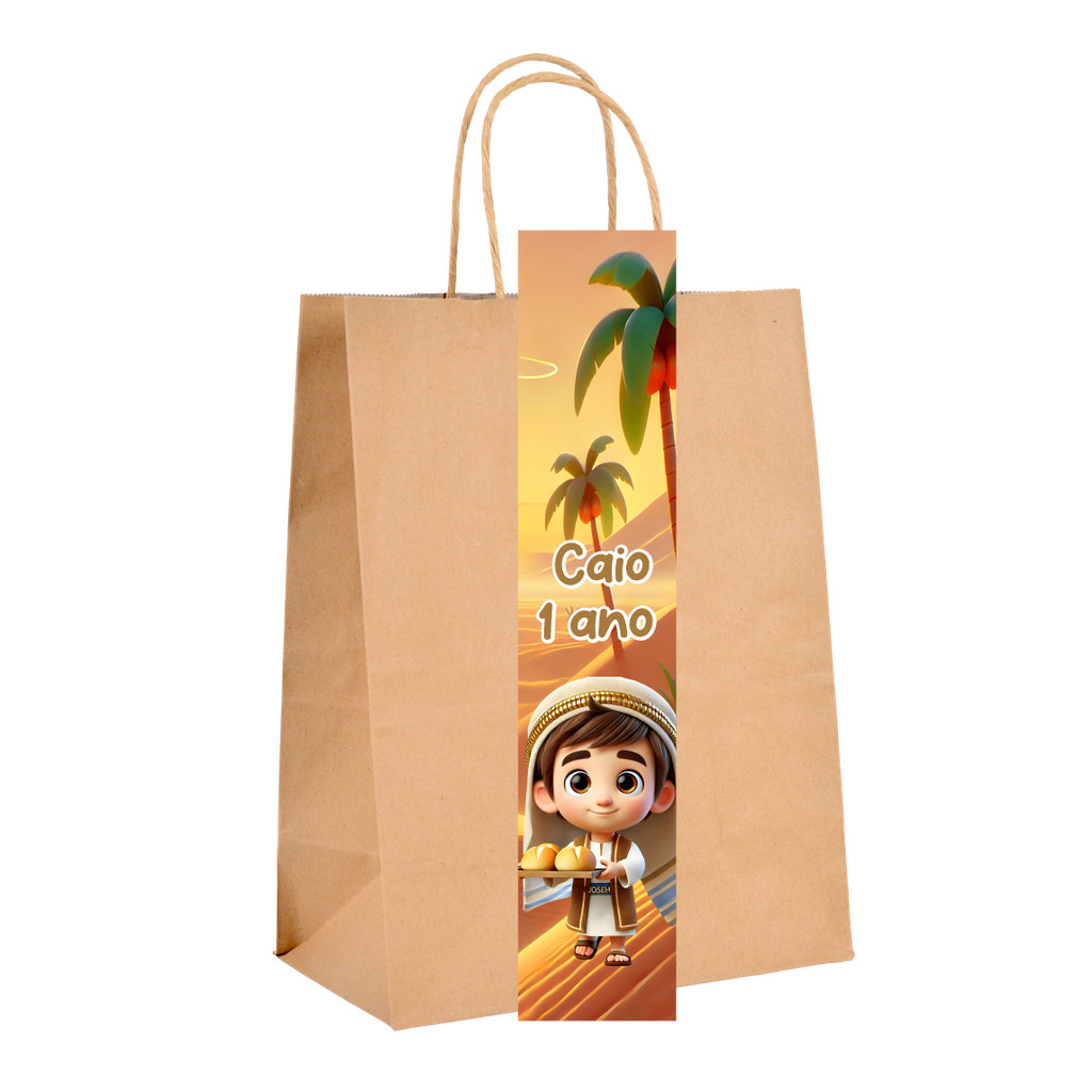 ROTULO ADESIVO PERSONALIZADO PARA SACOLINHAS KRAFT  LEMBRANCINHAS FESTA JOSÉ DO EGITO