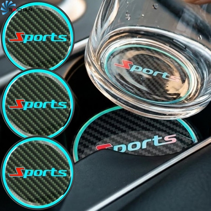 Porta-Copos Luminoso Para Carro De 10-2 Unidades-Almofada Copo De Água Automotiva-Tapete Que Brilha No Escuro-Suporte Be