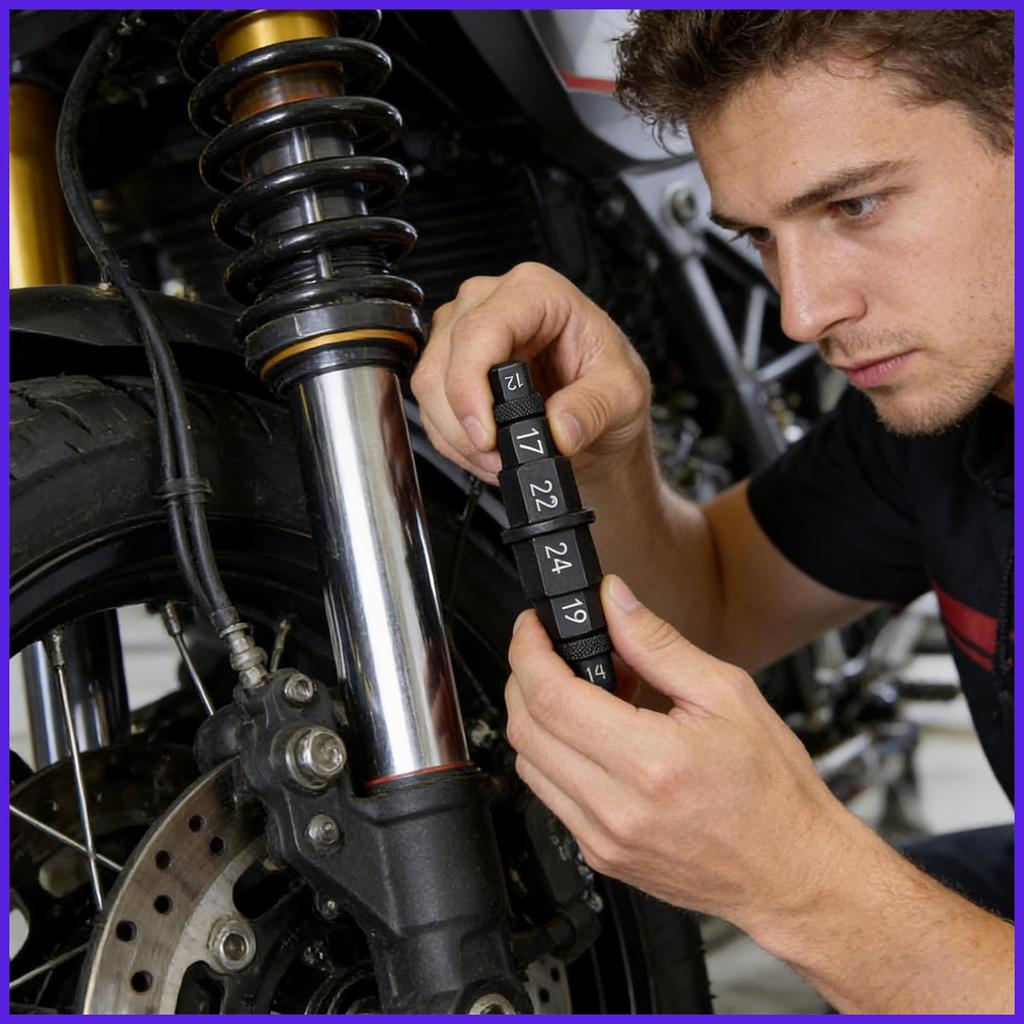 Motocicleta Hex Bit Soquete 12-24mm Universal Compacto Ferramenta Portátil Eixo Para Porca Pneu Roda Garfo phdbr