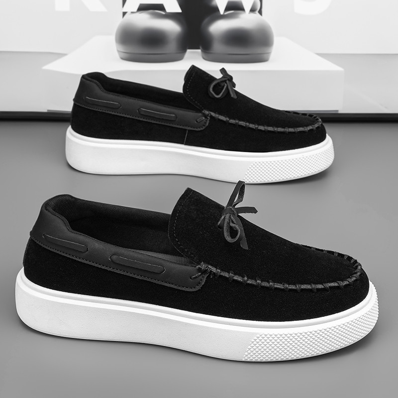 Mocassins masculinos, sapatos casuais de lona com sola plana e antiderrapante