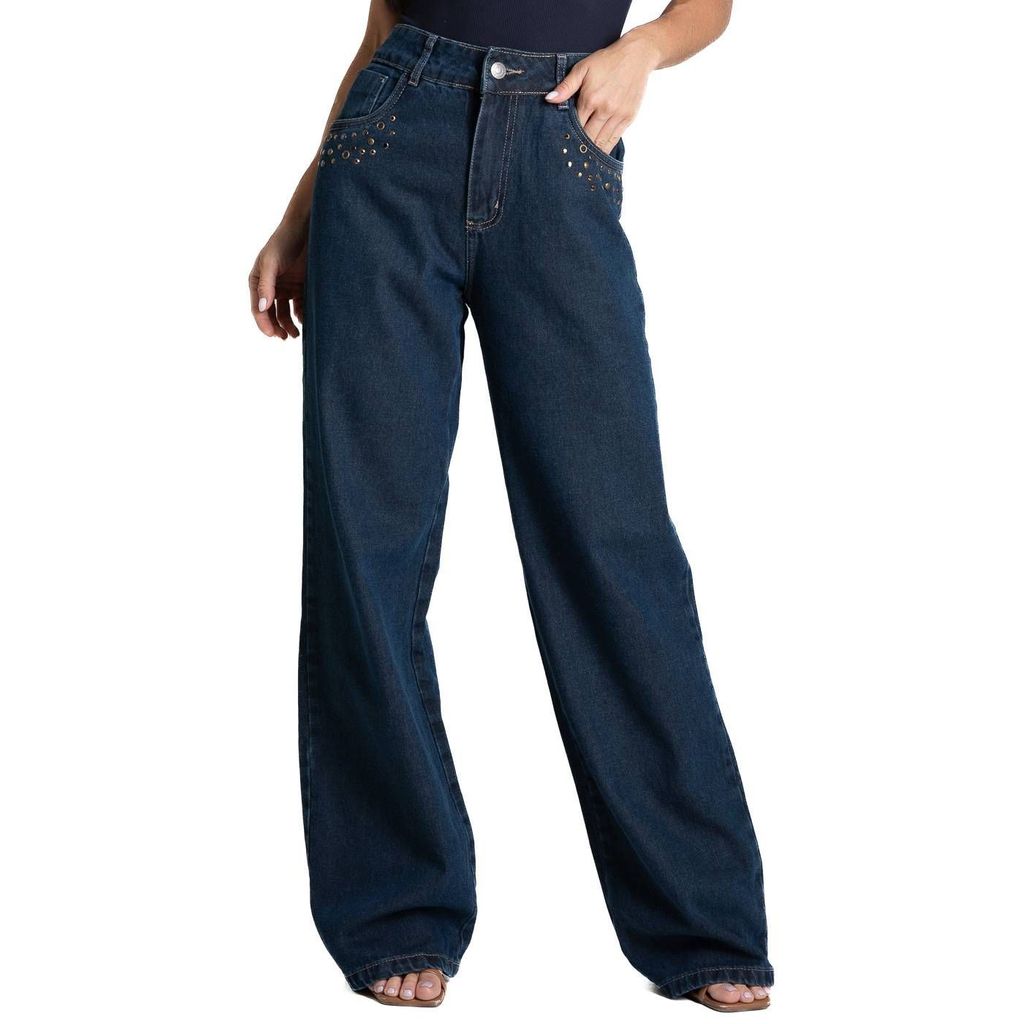 Calça Jeans Sawary Wide Leg Petit - 282397