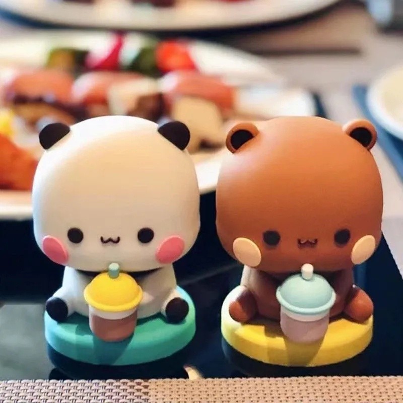 Bubu Yiers Figura Brinquedos Panda Dudu Modelo De Ação Boneca Kawaii Colecionável Decoração De Carro Presente