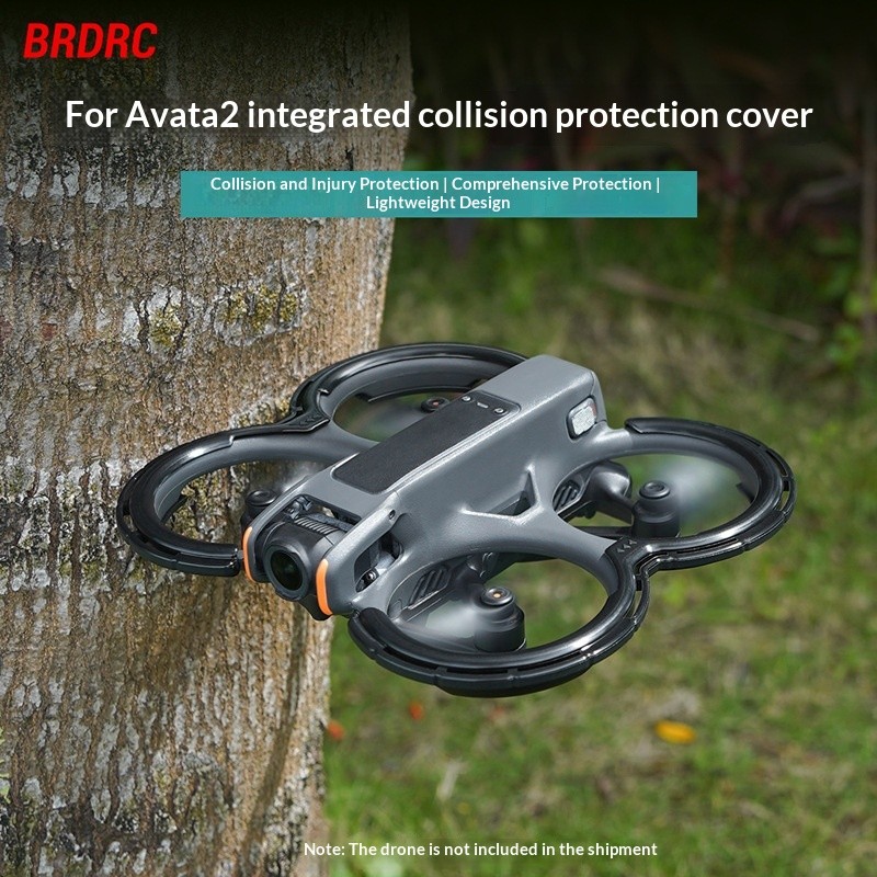BRDRC Adequado para DJI AVATA Anel de proteção de 2 lâminas através de máquina de hélice Anel de colisão Acessórios de c