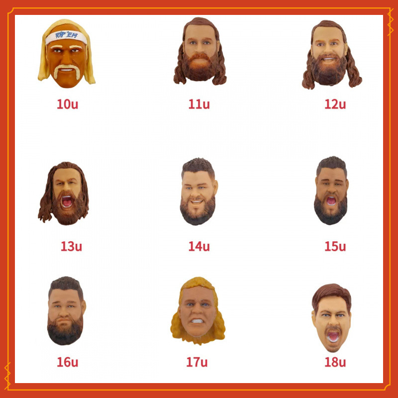 WWE Wrestler Boneca Substituição Cabeça Escultura Acessórios Boneca de 6-7 polegadas DIY Cabeça Escultura