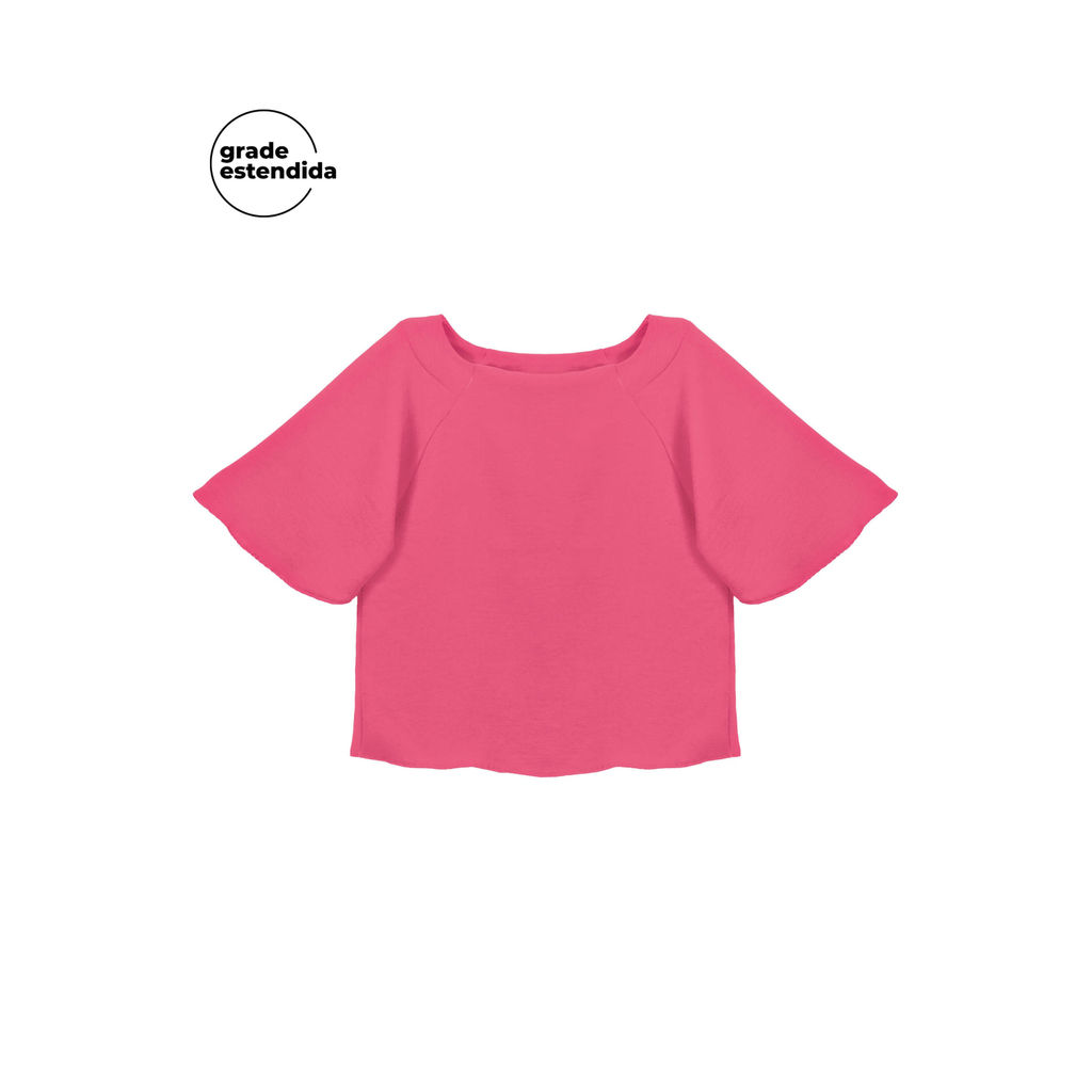 Blusa Feminina Texturizada Manga Larga Marialícia Rosa