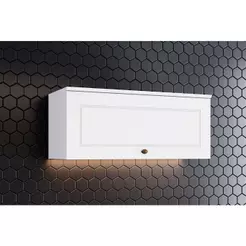 Armário Aéreo p/ Cozinha Americana Geladeira c/1 Porta Basculante 80cm Branco - Henn