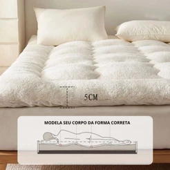 Protetor de Colchão Pillow Top Sherpa Macio 400 Fios Soft