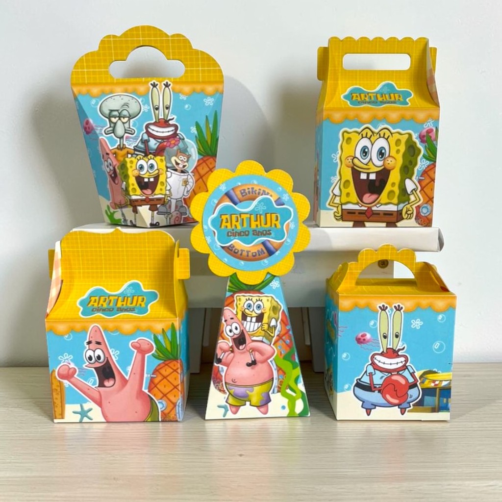Personalizados BOB ESPONJA   - kit festa - lembrancinha - aniversario - caixinhas personalizadas
