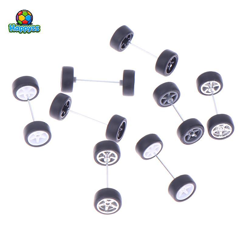 happyss 1 Conjunto De Rodas De Carro DIY Racing 1 : 64 Para Pneu De Borracha Com Modelo De Eixo De Roda Peça Modificada