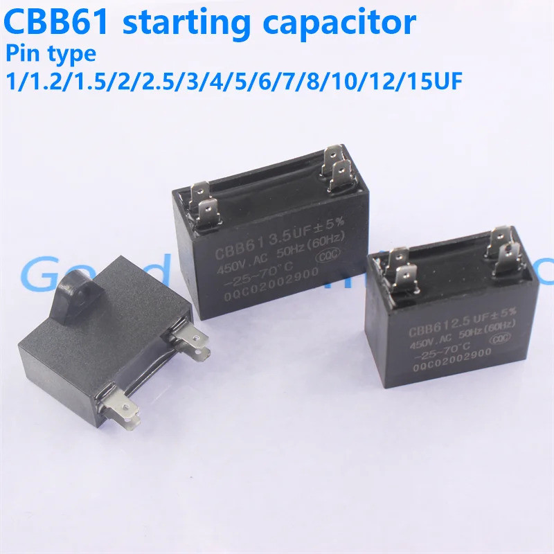 CBB61 Ar Condicionado Ventilador Externo capacitor De Partida 1UF 1.5UF 2.5UF 2UF 3UF 4UF 5UF 6UF 8UF 1.2UF 10UF 12UF 4P