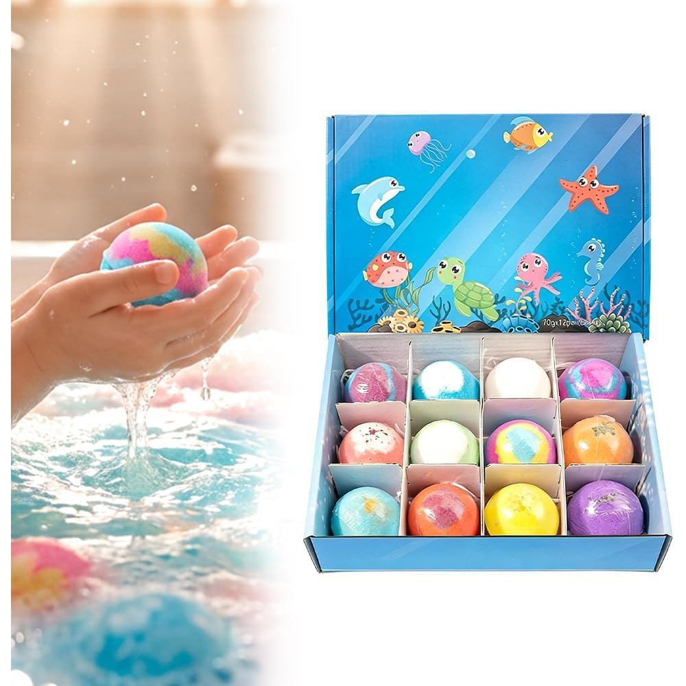 Ocean Toy Caixa de Bolas de Sal de Banho Novidade 2026 Pacote com 12 Bombas Crianças bola de banho banheira muitos