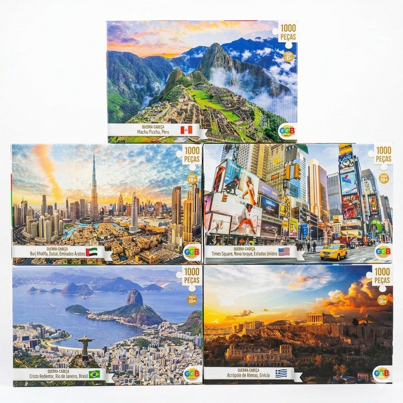 Quebra Cabeças Vários Países 1000 Peças 72x52cm em Oferta na Shopee